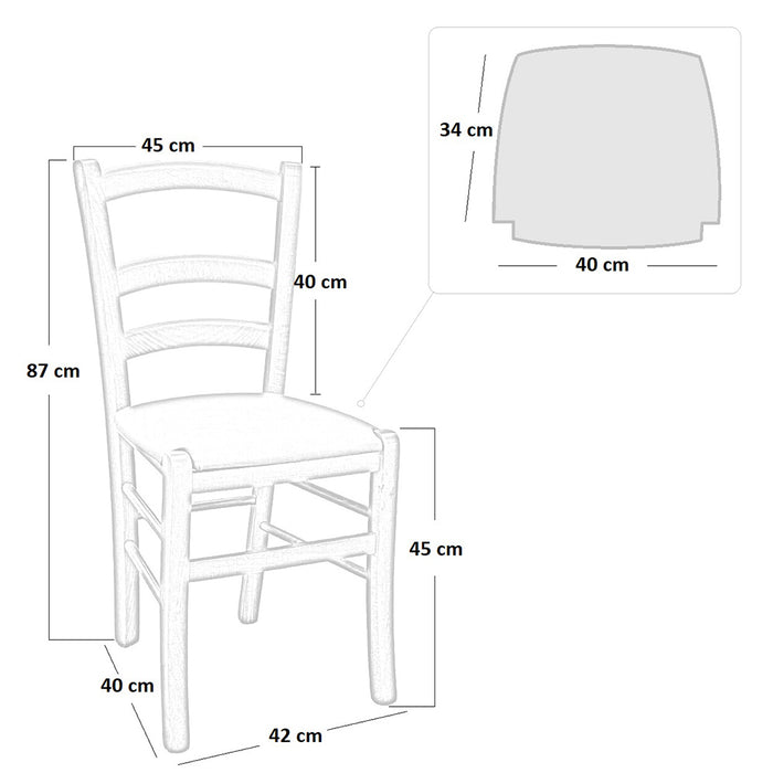 Sedia legno venezia gialla con seduta similpelle marrone