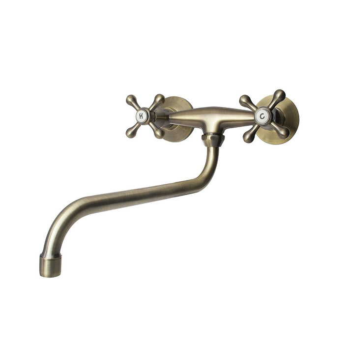 Gruppo lavello attacco parete serie etoile vecchio ottone