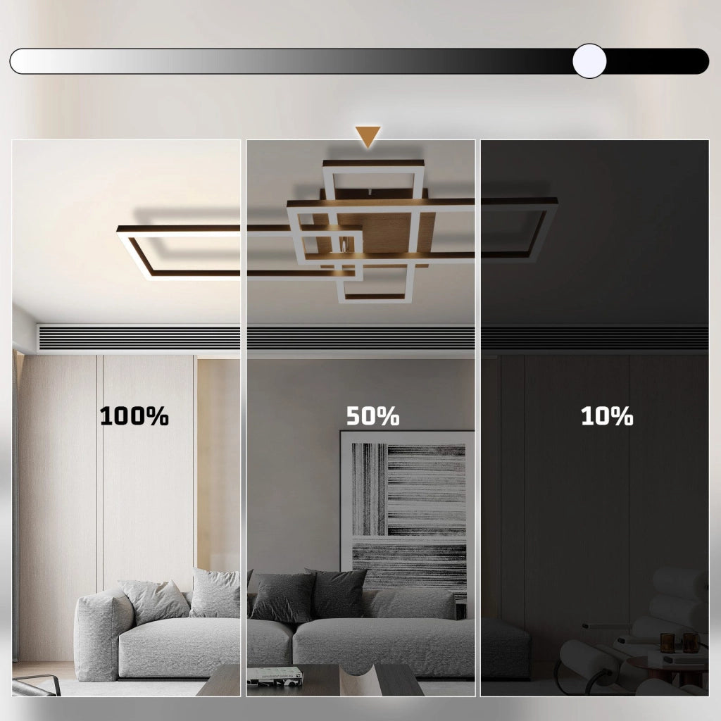 ZMH Lampada da soffitto plafoniera LED nera rettangolare 3000K retrò per soggiorno camera letto