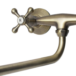 Gruppo lavello attacco parete serie etoile vecchio ottone