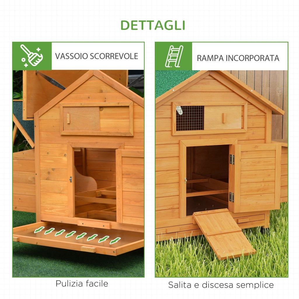 Pollaio per Galline da Giardino ¨C zephmum ¨C Legno Impermeabile 150x100x96.5 cm con 2 Cassetti e Nido