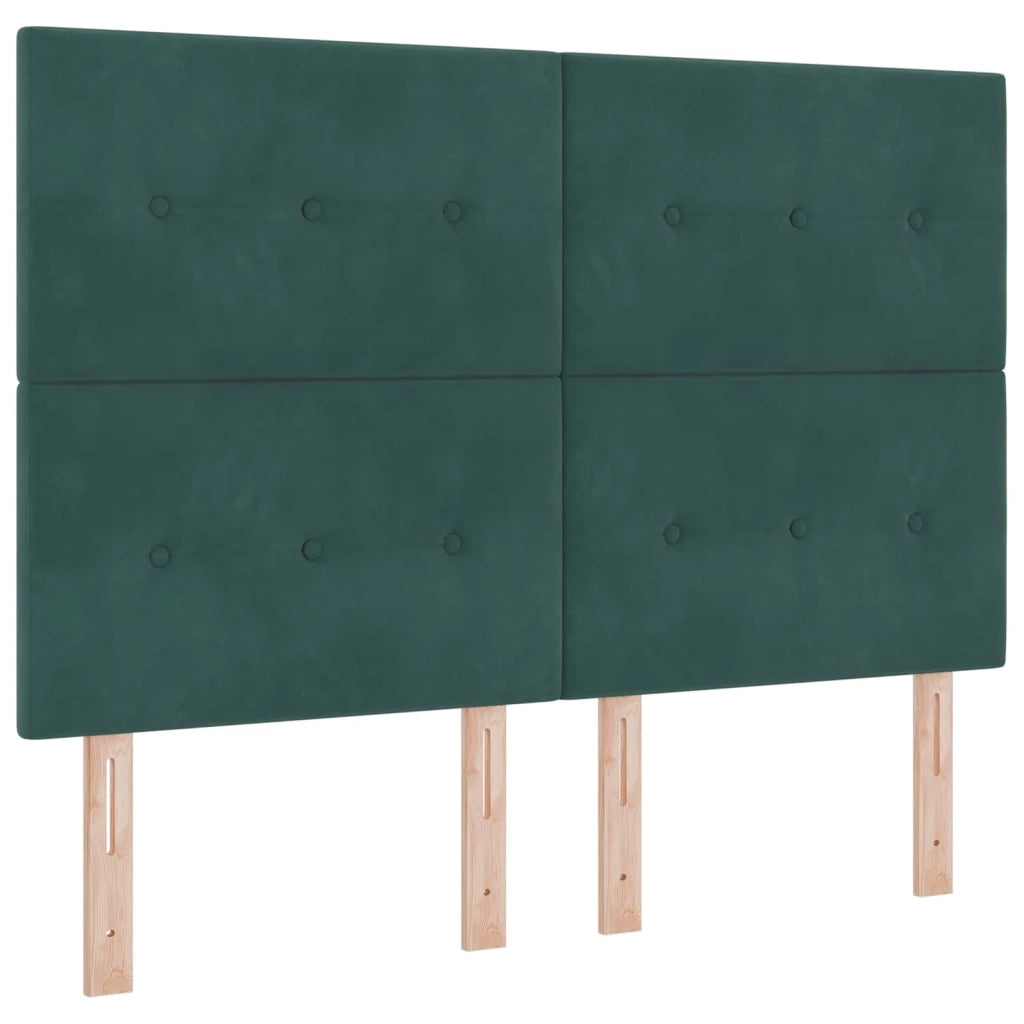 Letto Box Spring LED con Materasso Verde Scuro 160 x 200 cm 3456104