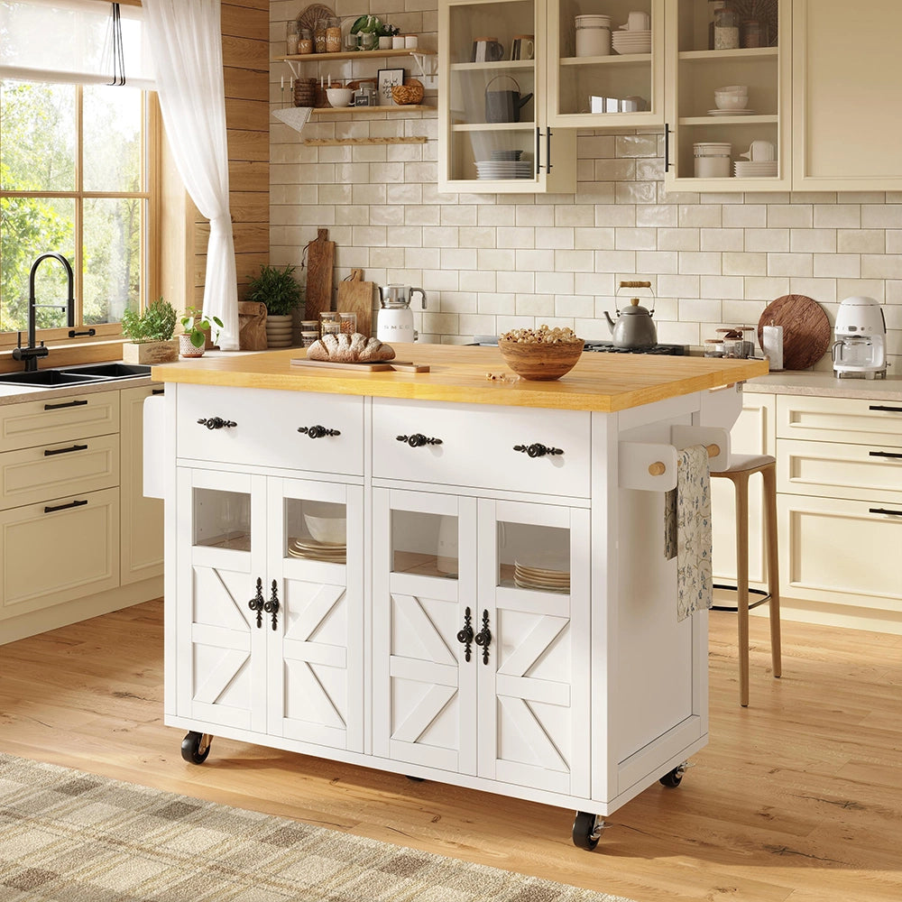 Isola cucina premium - Xylo - bianco freni scomparti regolabili