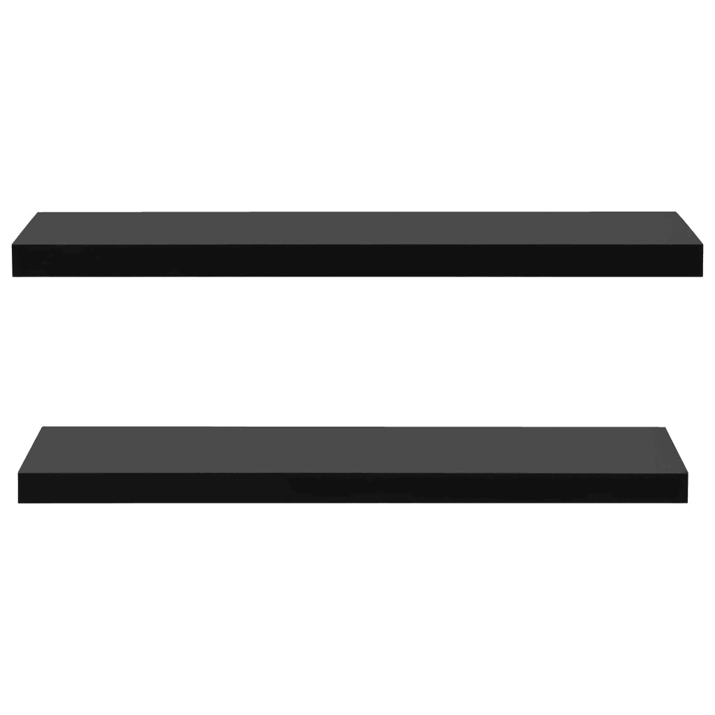 Mensole a Muro Galleggianti 2 pz Nere 120x20x3,8 cm cod mxl 67207