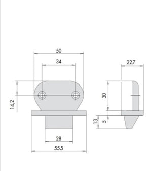 Bocchetta regolabile per maniglioni antipanico Cisa compatibile con legno e PVC