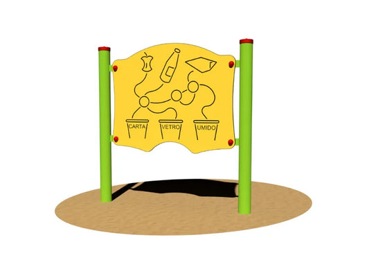 Pannello Giochipark Ecology 303 acciaio A~89mm EN 1176 percorso tattile 3-8 anni