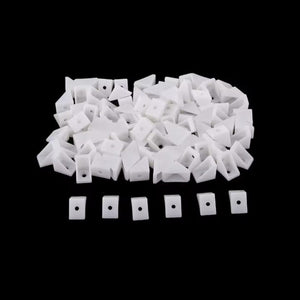 Staffa ad L in Plastica – Doppio Foro, Bianco