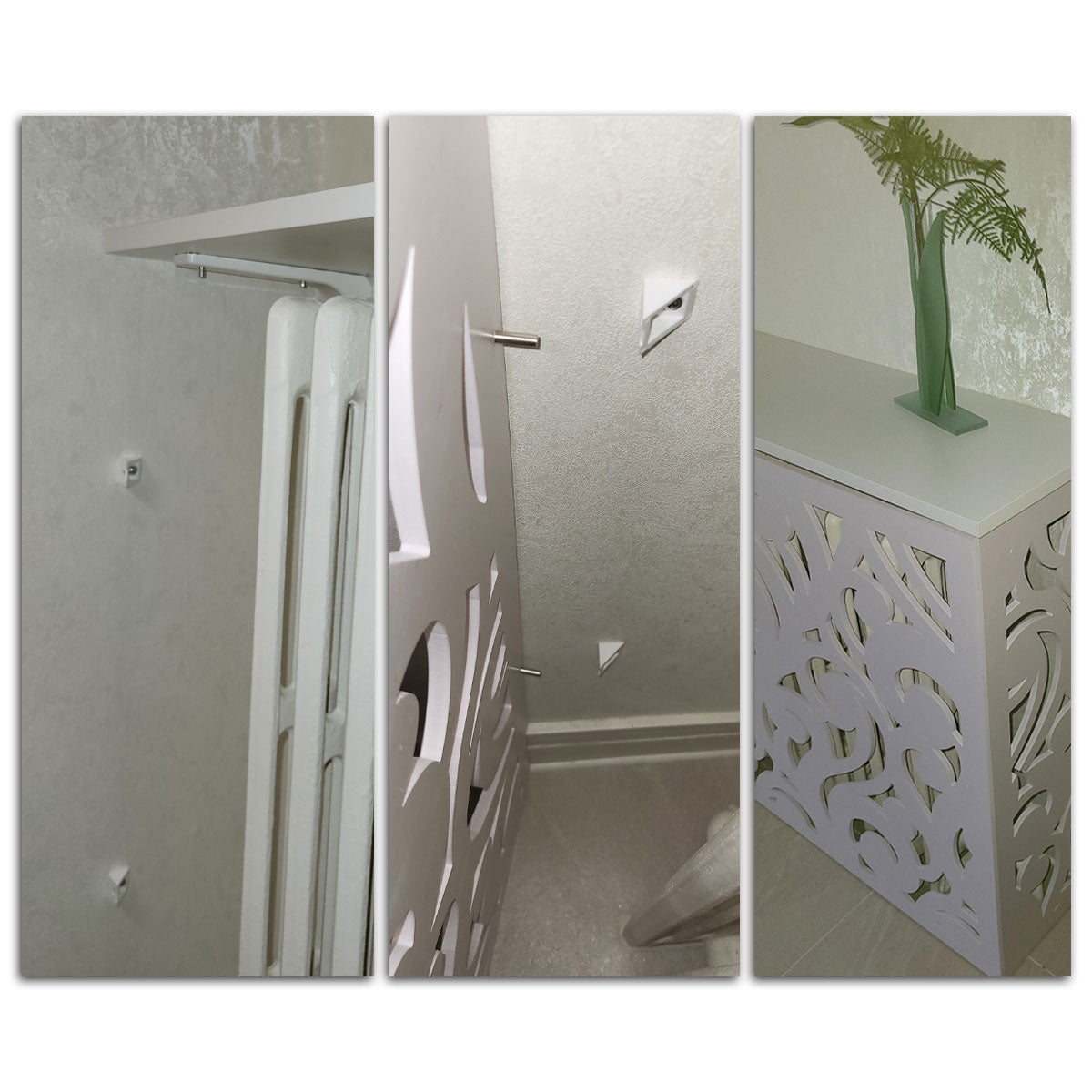 Staffa ad L in Plastica – Doppio Foro, Bianco