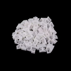 Staffa ad L in Plastica – Doppio Foro, Bianco