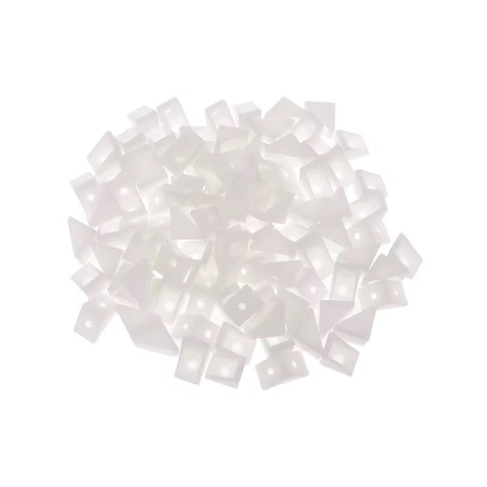 Staffa ad L in Plastica – Doppio Foro, Bianco