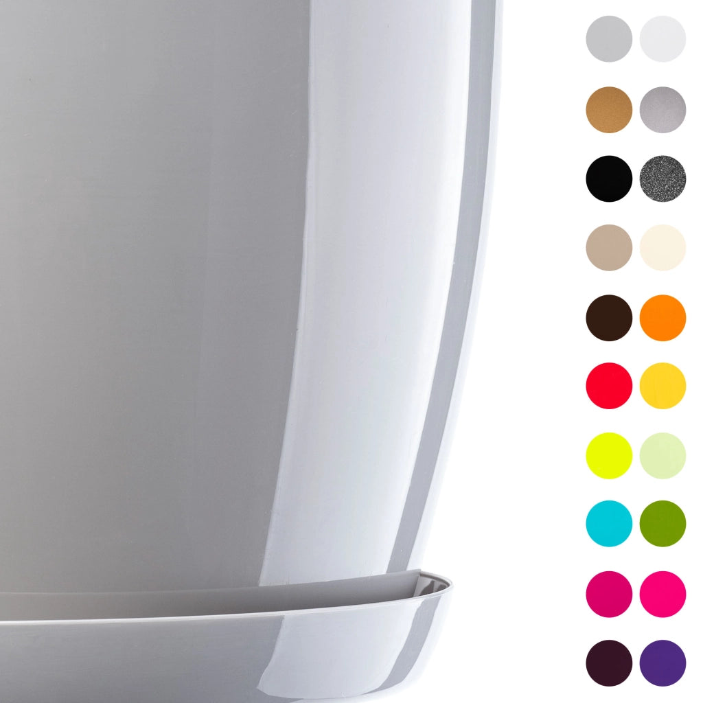 Vaso da fiori KADAX, fioriera, coperchio, 23 cm, supporto per fiori, plastica grigia, 3 pezzi.