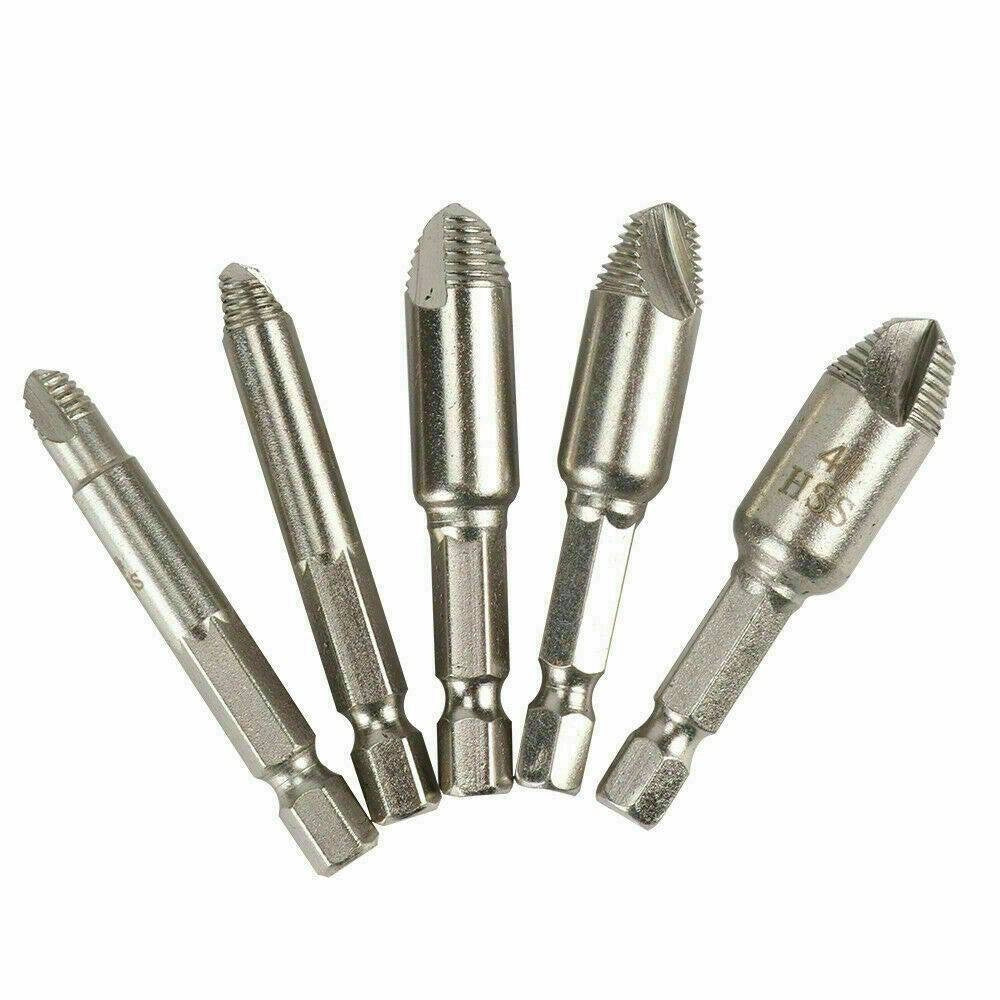 Trade Shop - Set 5 Estrattori Estrattore Viti Danneggiate Spanate Prigionieri Per Trapano -