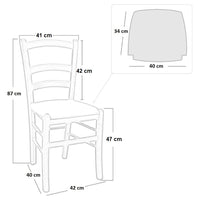 Sedia legno venezia rossa con seduta similpelle beige