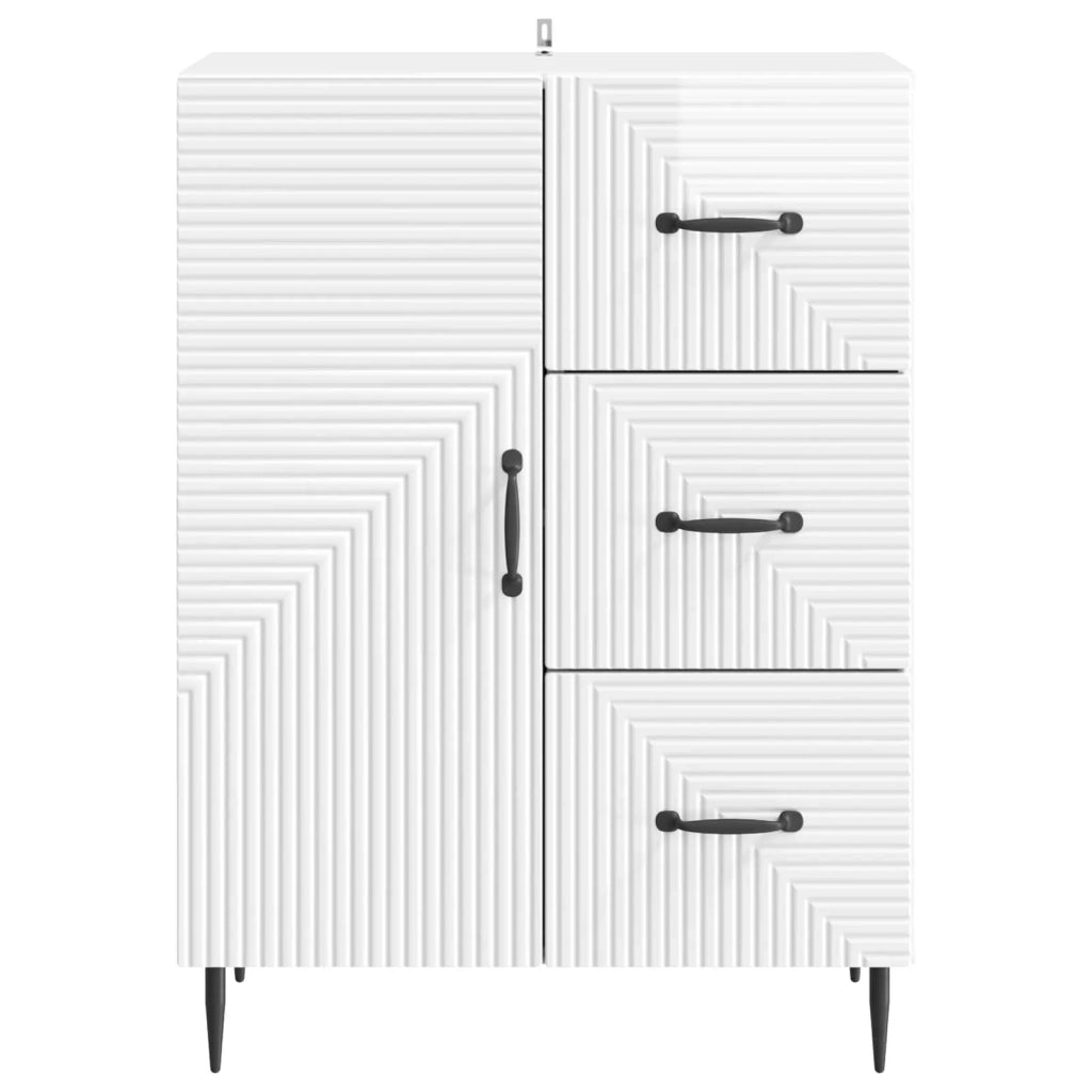 Credenza Bianco Lucido 66 x 34,5 x 89,5 cm Legno ingegnerizzato 894859