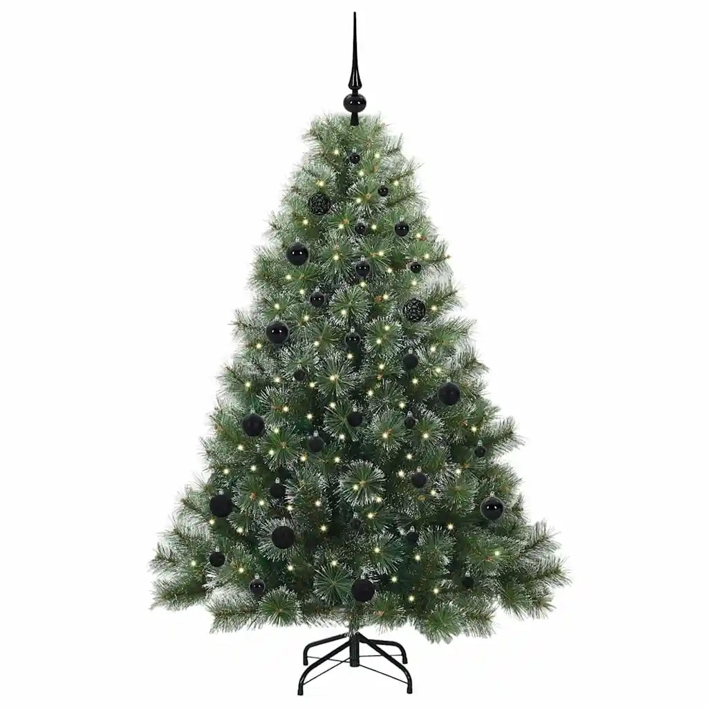 Albero di Natale | Decorazioni natalizie artificiale con 150 LED Verde 150 cm PE e PVC