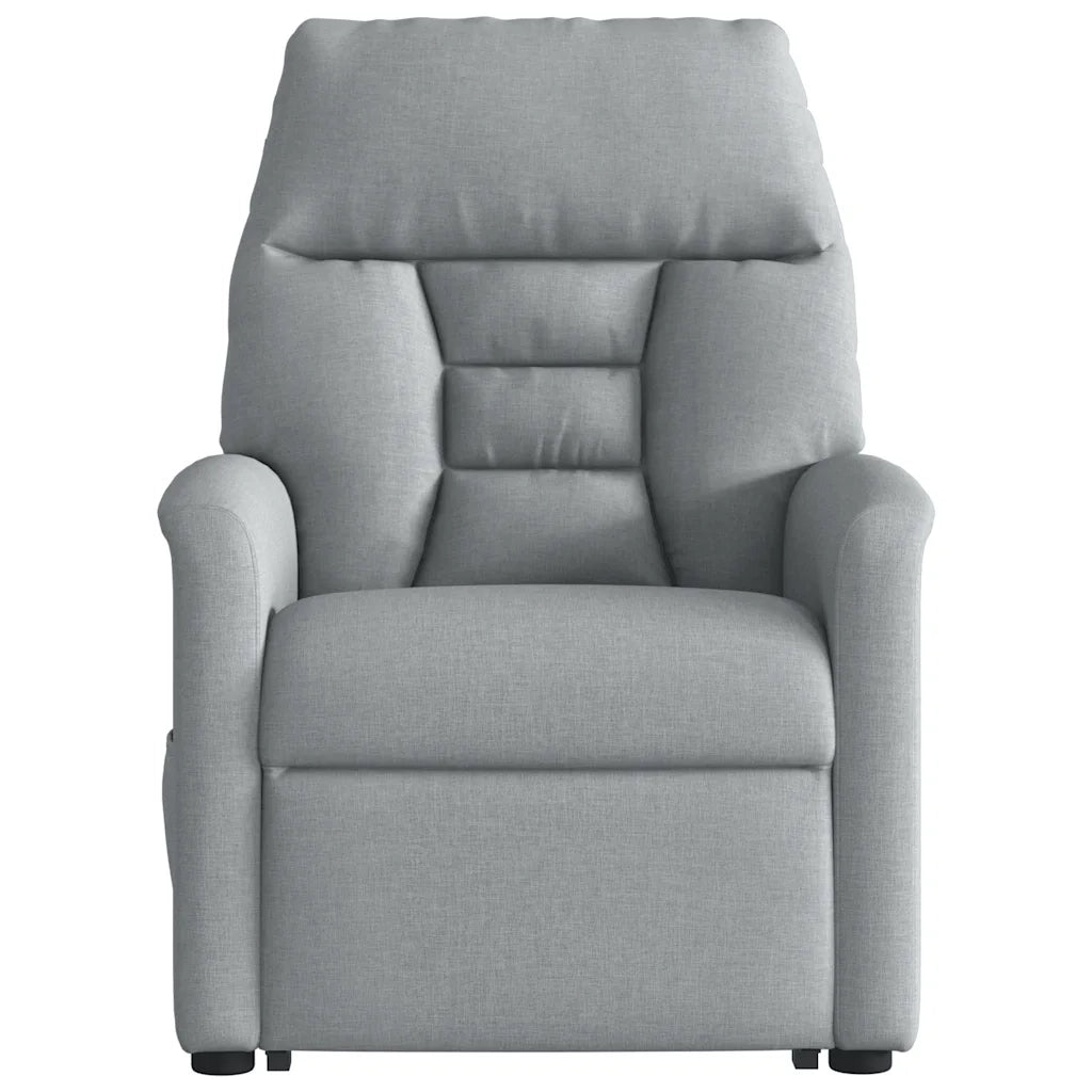 vidaXL Poltrona Reclinante Alzapersona Elettrica Grigio Chiaro Tessuto