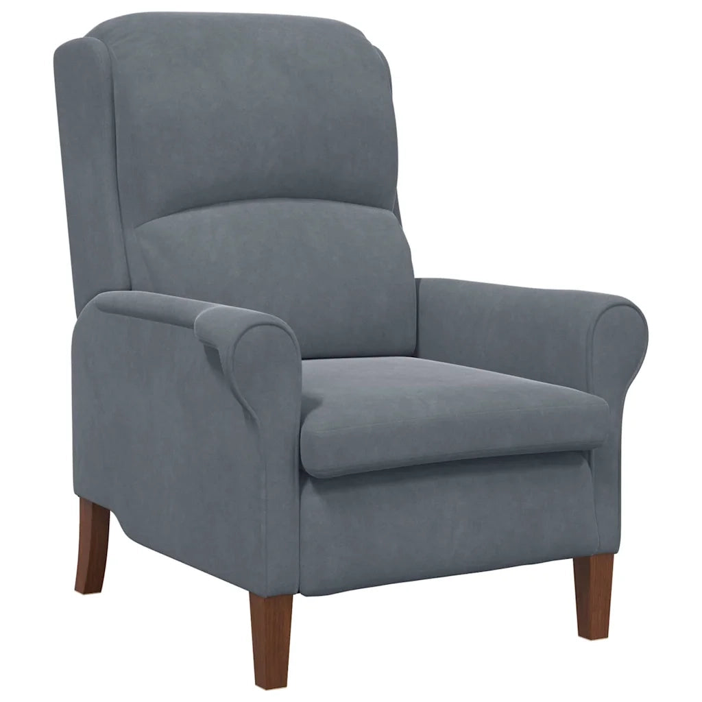 Poltrona-Divano Sedia-Poltroncina Grigio scuro Velluto 832551