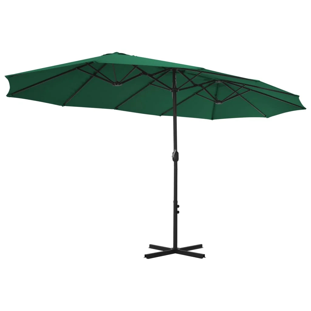 Ombrellone da esterno e palo in alluminio 460 x 270 cm verde 02_0008293