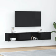 Mobili TV 2 pz Rovere Nero 80x31x25,5 cm in Legno Multistrato 861457
