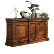Credenza classica 3 porte 2 cassetti legno noce patinato 214x58x118 - Mobili 2G