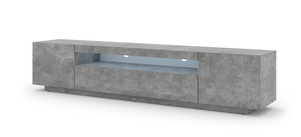 Mobile TV sospeso o a terra Led Incluso 200x42/36x37 Cm STAND AURA color Cemento