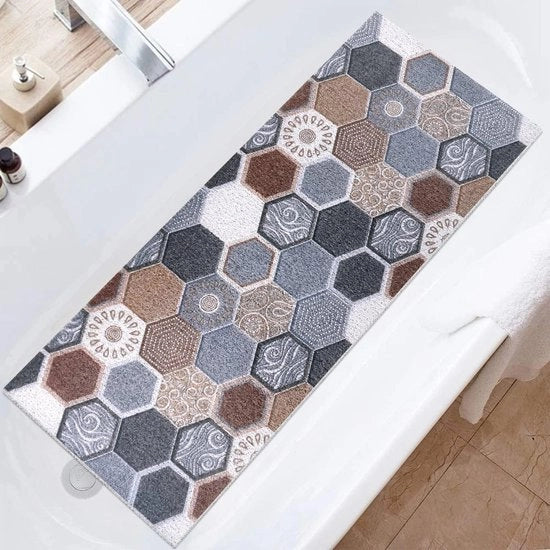 Mat di sicurezza per doccia, 100 x 40 cm, morbido tappetino per doccia con fori di scarico, tappetino massaggiante per doccia, bagno e ambienti umidi, mat di sicurezza antiscivolo per doccia
