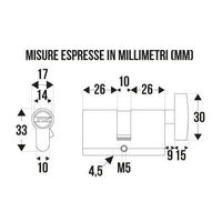 CILINDRO A PROFILO EUROPEO CON POMOLO MM.17X60
