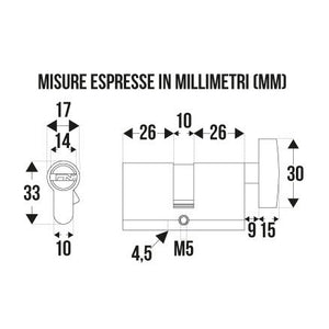 CILINDRO A PROFILO EUROPEO CON POMOLO MM.17X60