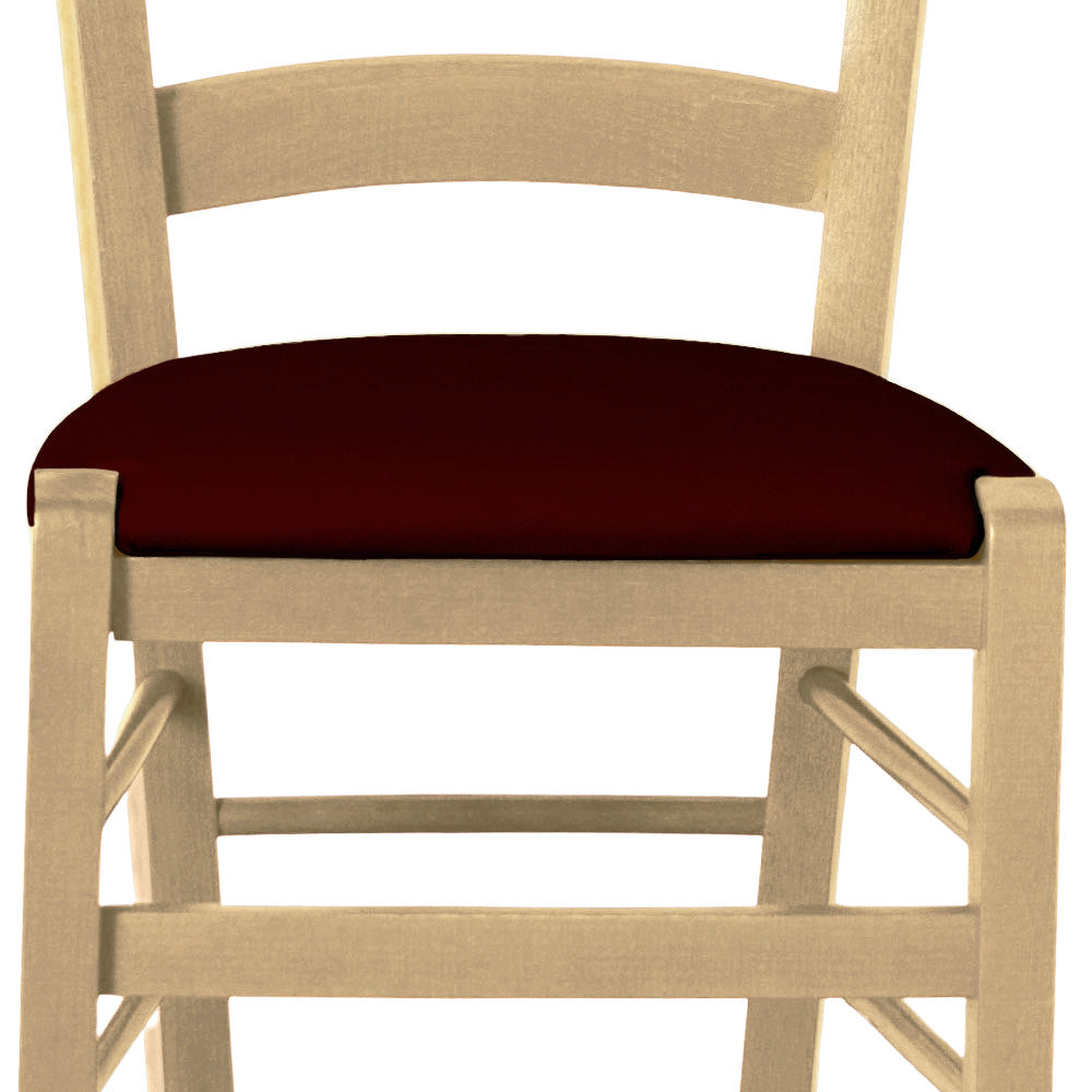 Sedia legno venezia naturale con seduta similpelle marrone