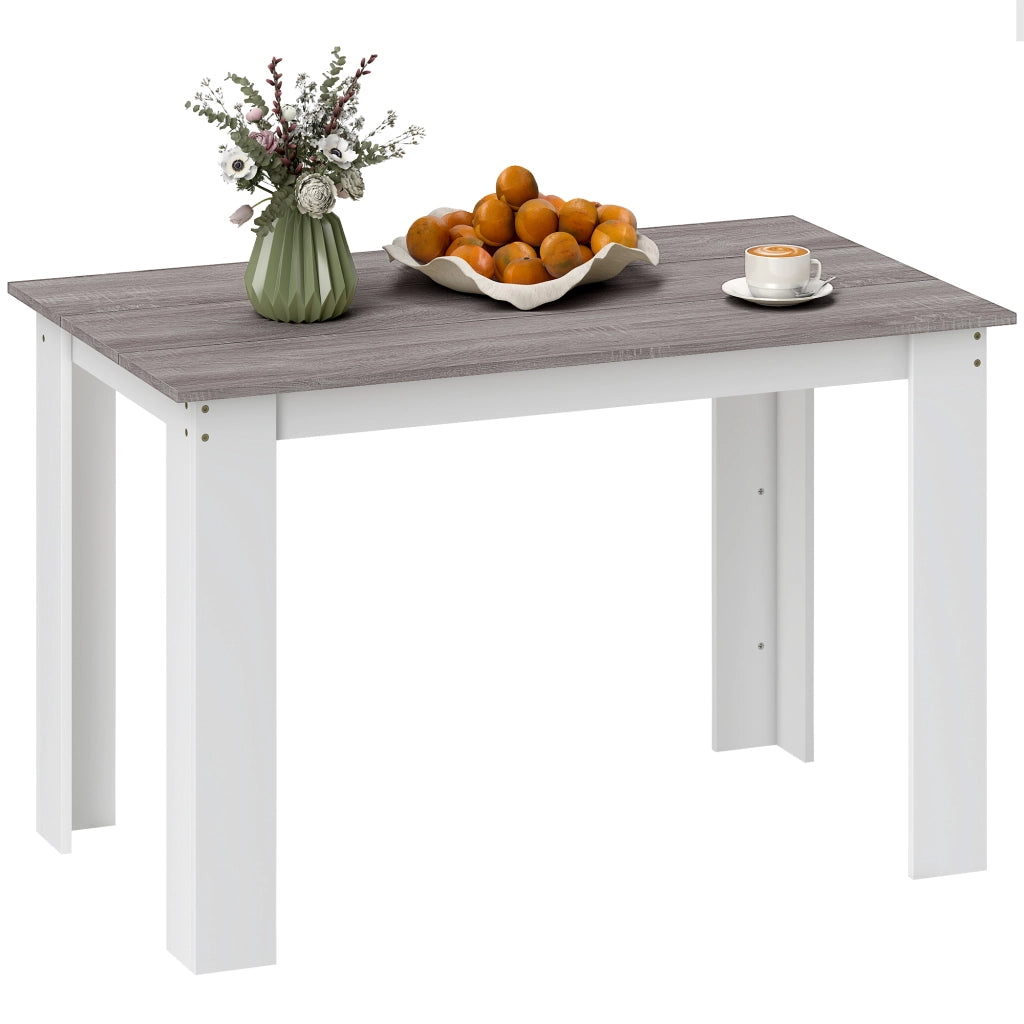 Tavolo da Pranzo Allungabile Moderno in Legno ¨C Zephmum ¨C Grigio e Bianco 120x69x75