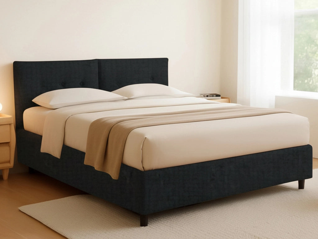 York, Letto Piazza e Mezza Sfoderabile Made in Italy, Grigio Scuro