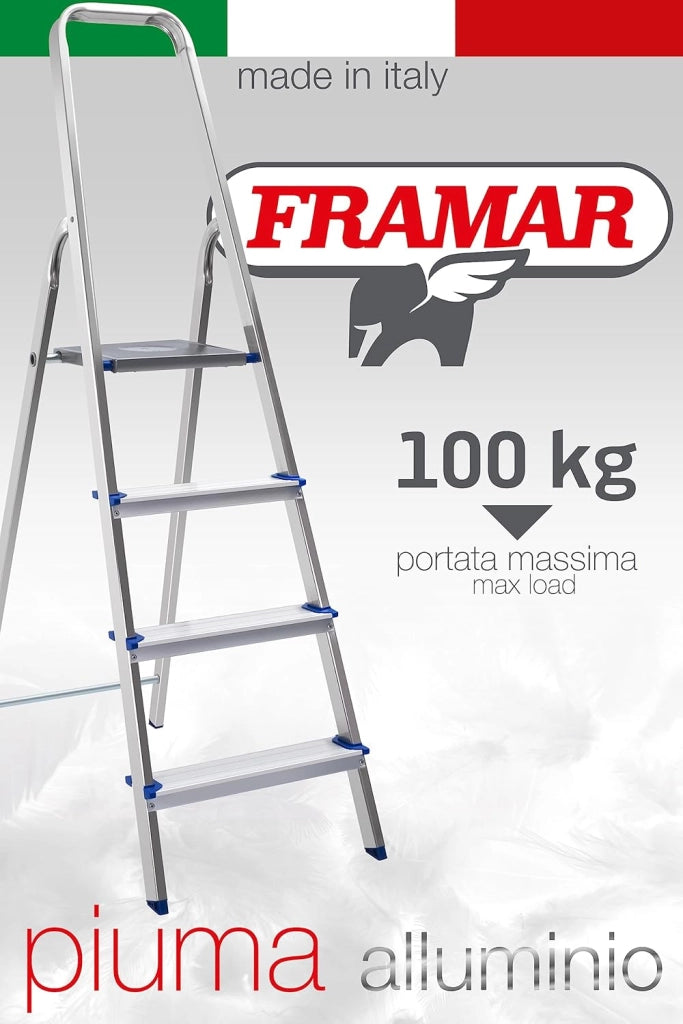 Scala Scaletto in Alluminio Piuma Max 100 kg 4 Gradini FRAMAR