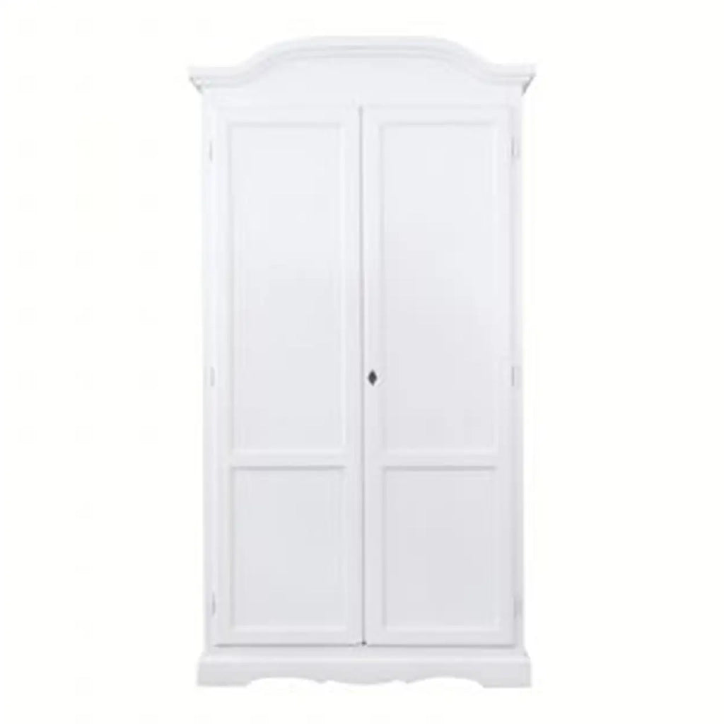 Armadio gendarme in legno Shabby chic 2 ante battenti bianco