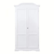Armadio gendarme in legno Shabby chic 2 ante battenti bianco