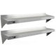 2 x Ripiani in Acciaio Inox Cucina Commerciale Mensole Muro e Staffe 140 x 30 cm