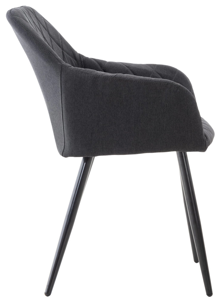 Set di 2 sedie da pranzo Shila nero,Tessuto