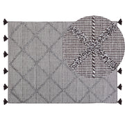 Tappeto Marrone 140 x 200 cm Motivo Geometrico con Nappe Orientali