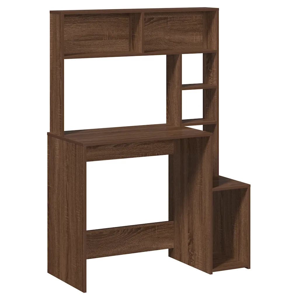 Scrivania Mensole Rovere Marrone 100x45x140cm Legno Multistrato 860442