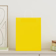 Sacchetti di Carta 250 pz con Manici Gialli 32x12x42 cm 4101788