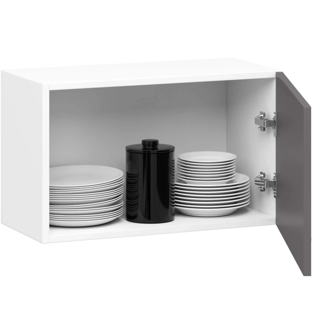 Mobile da cucina pensile sotto cappa sistema AKORD OLIWIA Bianco 60 cm 1 anta inserto frontale Grigio Grafite 60x30x29 cm