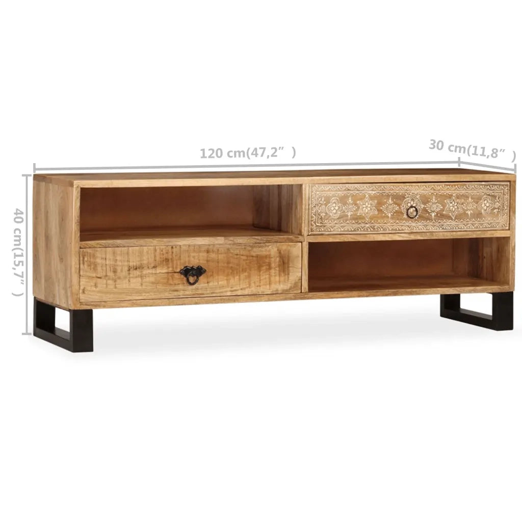 Mobile Porta TV in Legno Massello di Mango 120x30x40 cm cod mxl 7203
