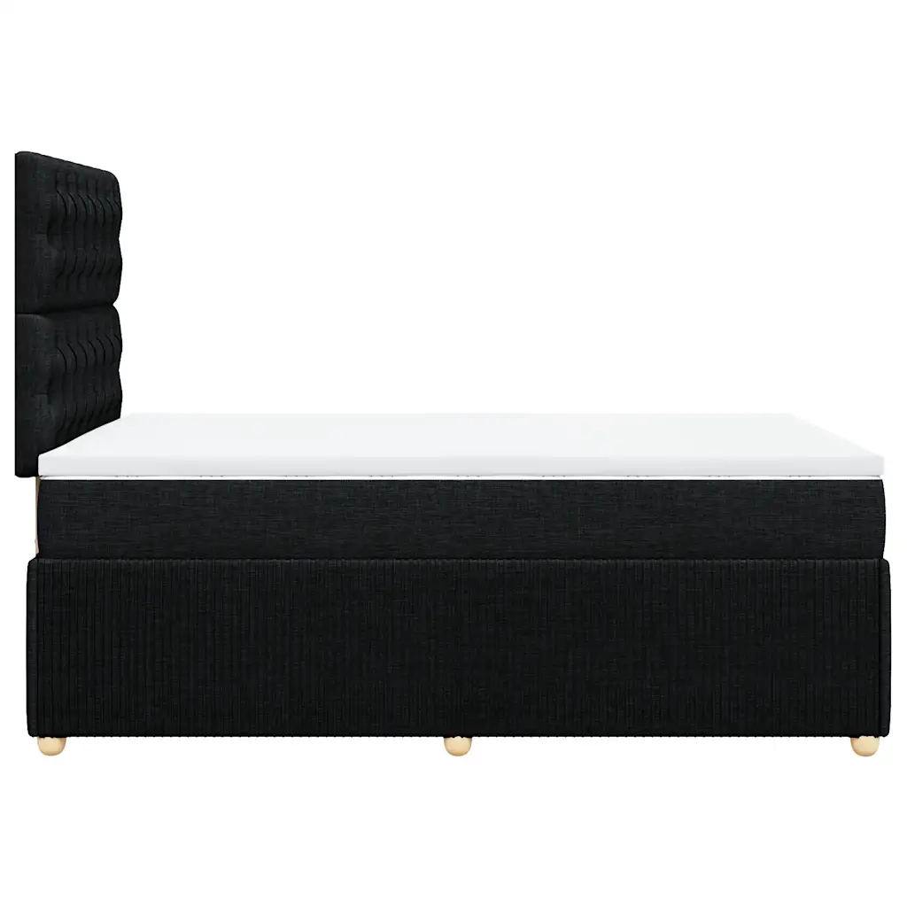 Giroletto a Molle con Materasso Nero 120x190 cm in Tessuto