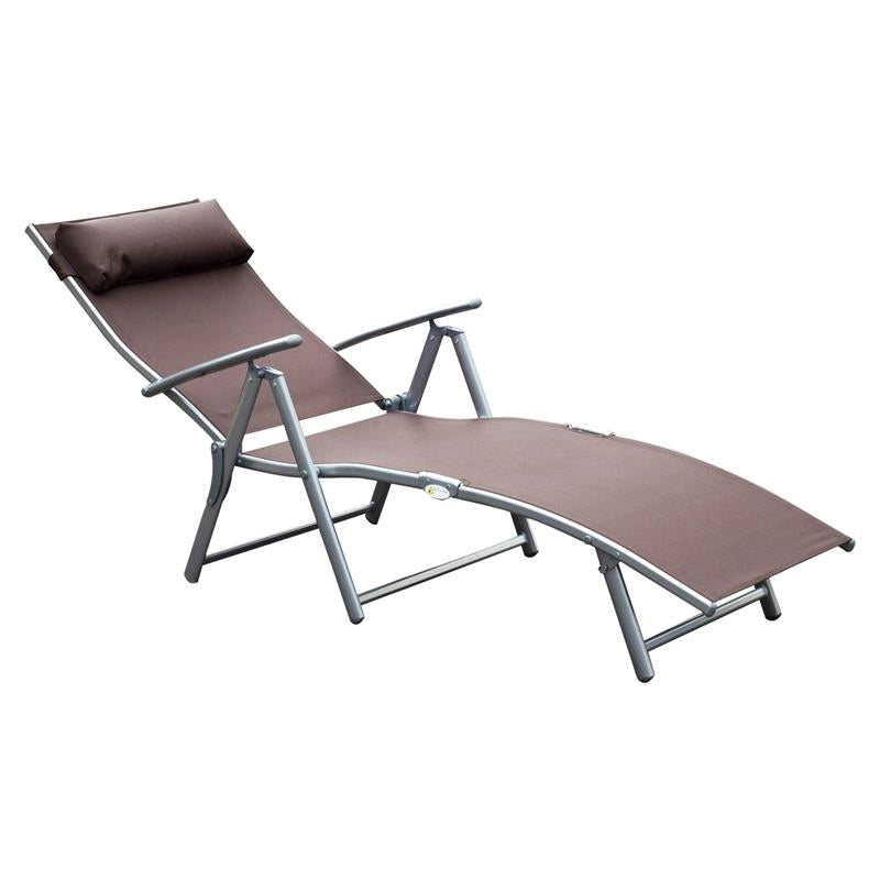 SDRAIO PRENDISOLE RELAX RECLINABILE PIEGHEVOLE CON CUSCINO GIARDINO MARRONE