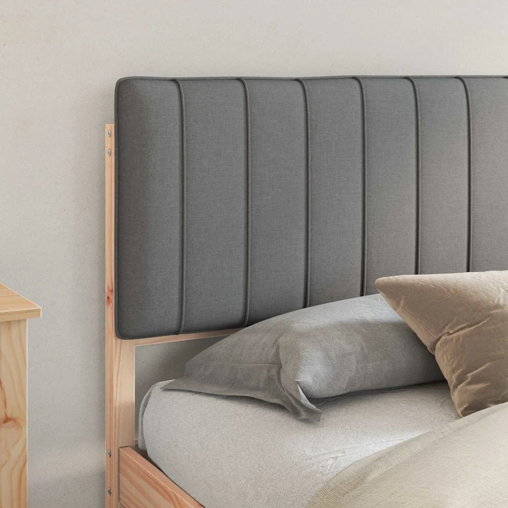 Letto con Testiera Rivestita Grigio chiaro 180 x 200 cm 878029
