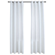 Tende Oscuranti | Tende Blackout con Anelli in Metallo 2 pz Avorio 140x225 cm