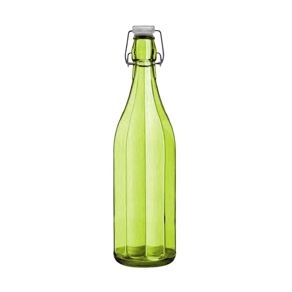 SET PORTA BOTTIGLIE IN PLASTICA + 6 BOTTIGLIE IN VETRO DA 1 LT