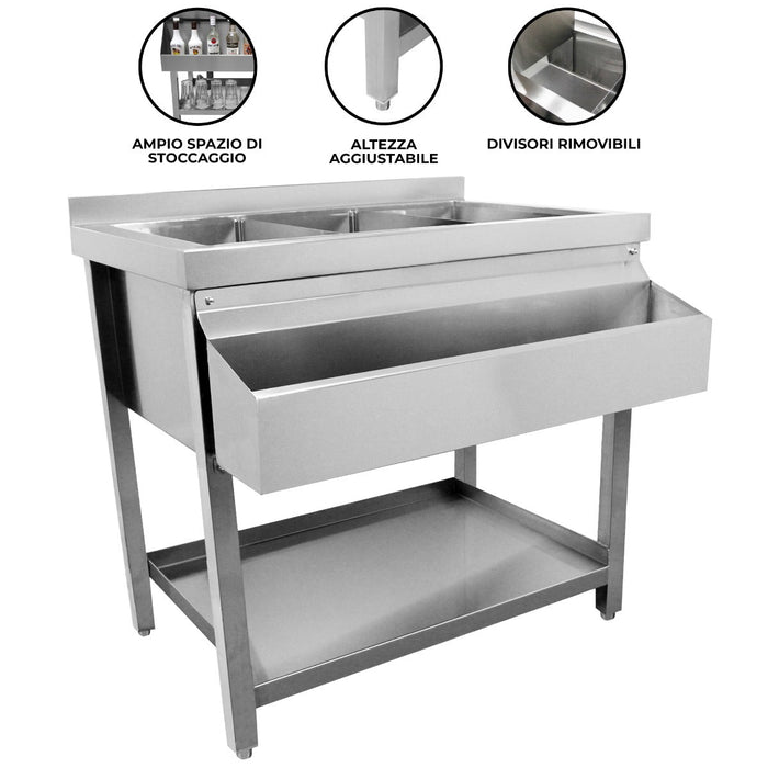 Cocktail Station da Bar e Pub in Acciaio Inossidabile per Preparare Cocktail