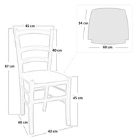 Sedia legno venezia color ciliegio con seduta similpelle imbottita grigio chiaro