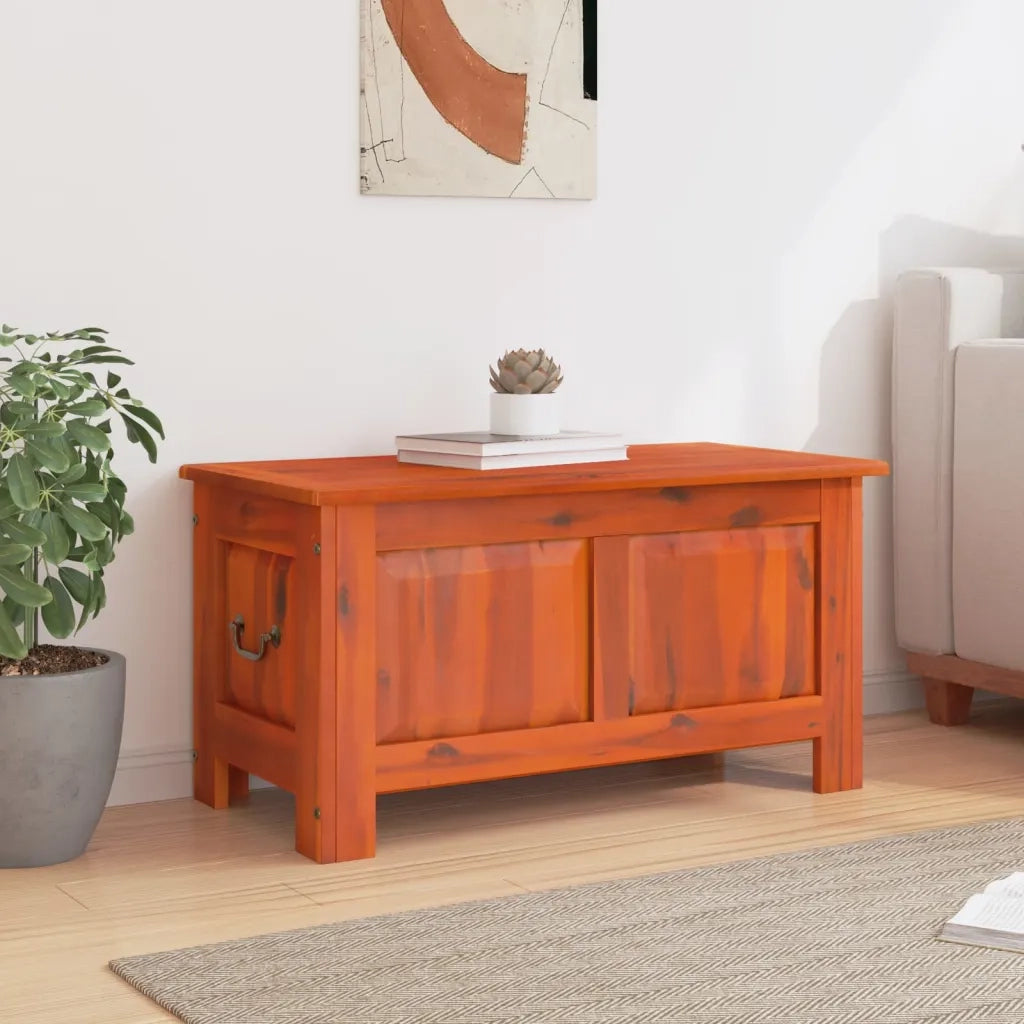 Cassapanca con Coperchio Marrone in Legno Massello di Acacia 364915
