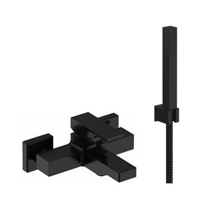 Miscelatore esterno vasca con kit doccia nero opaco serie Absolute